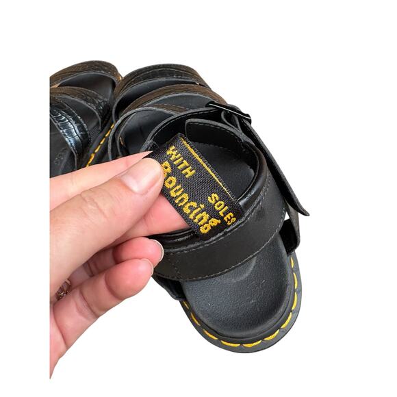 NWOT Dr. Marten's Blair Wild Croc Leather Embossed Gunmetal Strappy Sandal - 8 - Picture 7 of 9